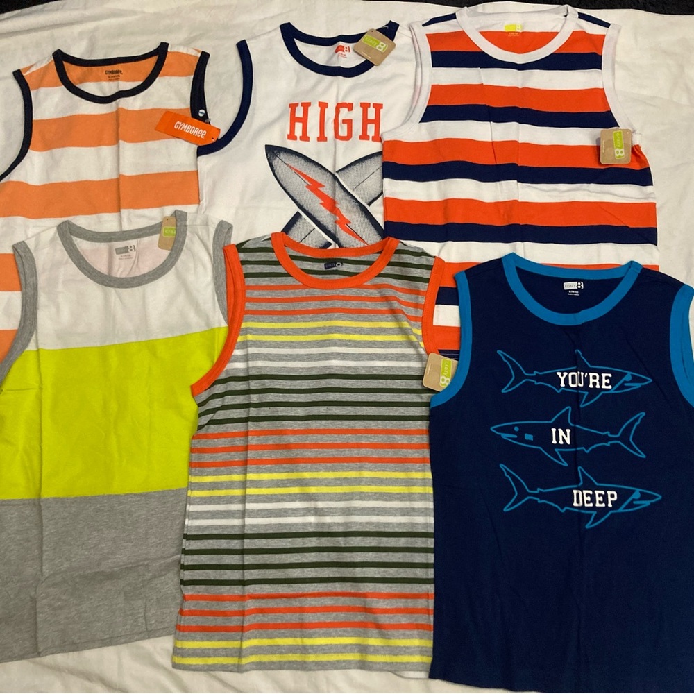 7-2 Big boys tank top lot Gymboree crazy 8 NWT NEW Large 10/12 BTS
